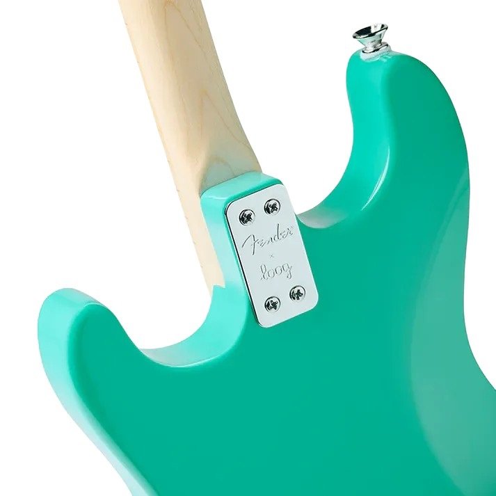 X Fender Stratocaster grün 3-saitige Kindergitarre 