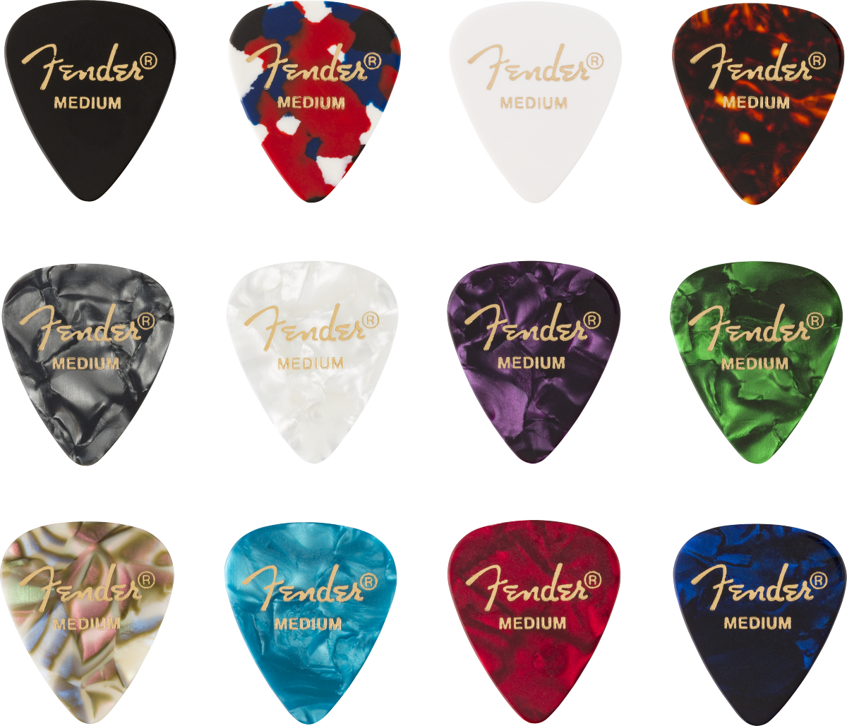 351 Shape Celluloid Pick  Medium 12 Stk.