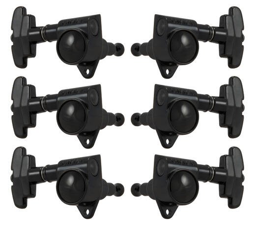 109BC Super Rotomatics with 3-Step Button - Guitar Machine Heads, 3 + 3 - Black Chrome
