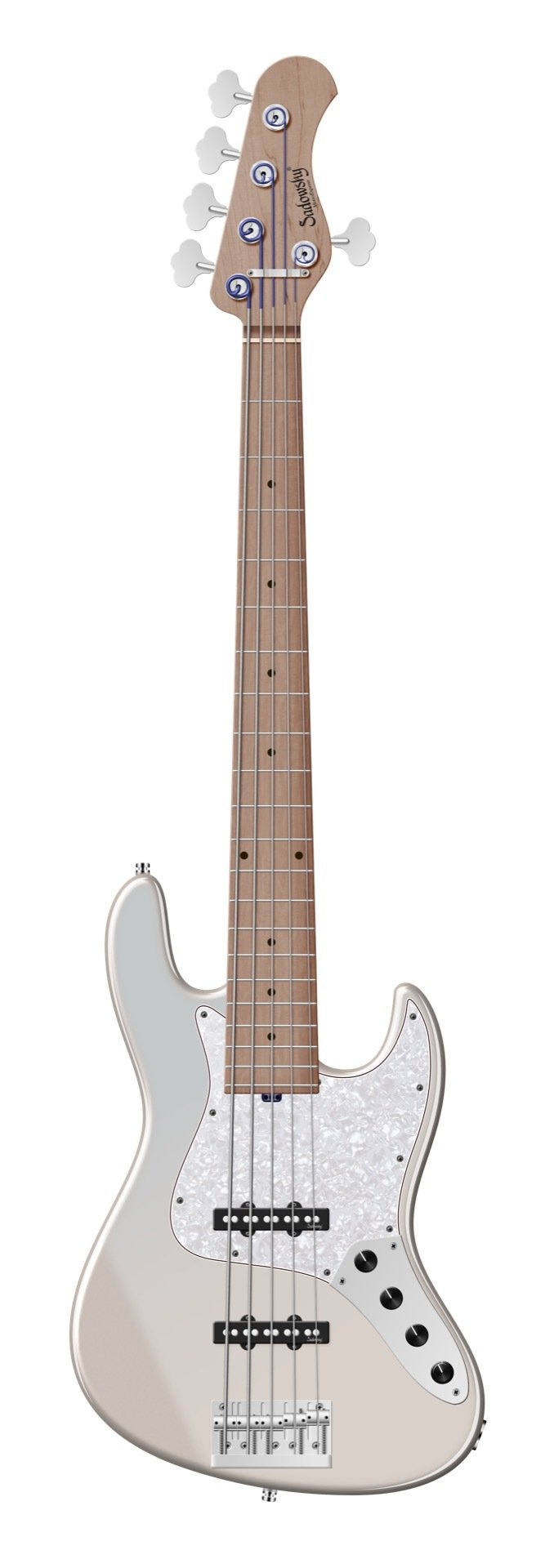 MetroExpress 21-Fret Vintage J/J Bass  Solid Champagne Metallic High Polish