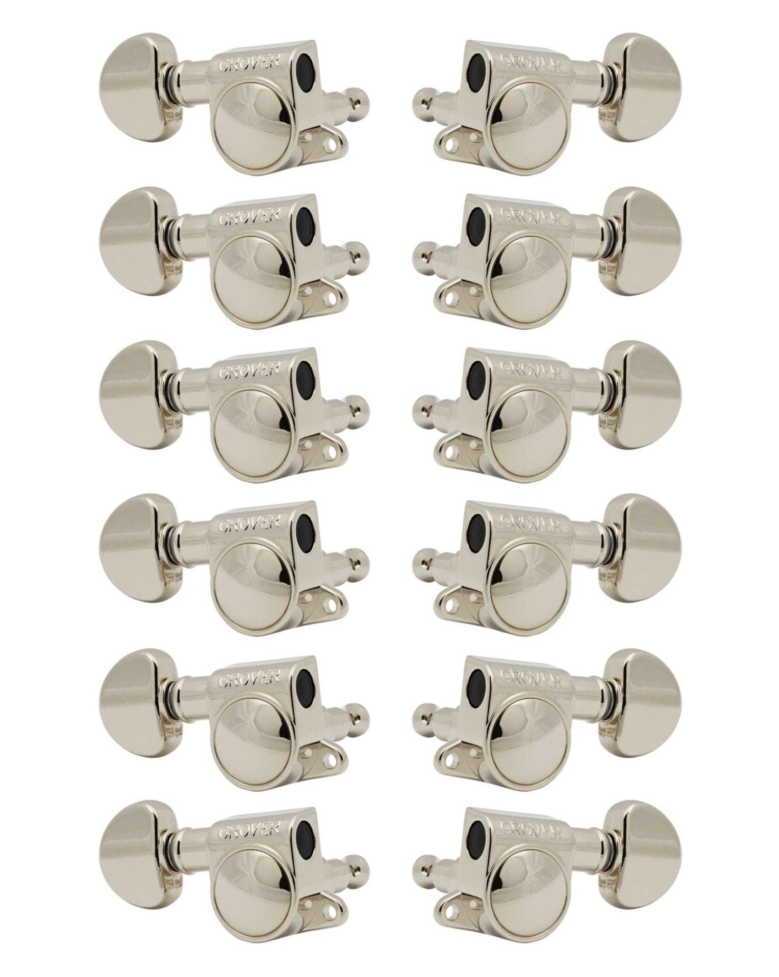 205-18N12 Mid-Size Rotomatics with Round Button - 12-String Guitar Machine Heads, 6 + 6 - Nickel