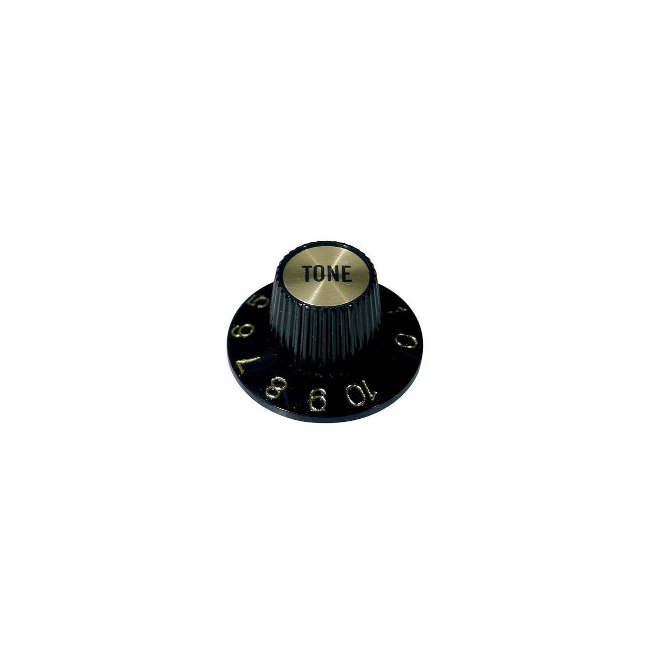 Potiknopf, Bell Knob, SG-style, schwarz mit gold, Tone 