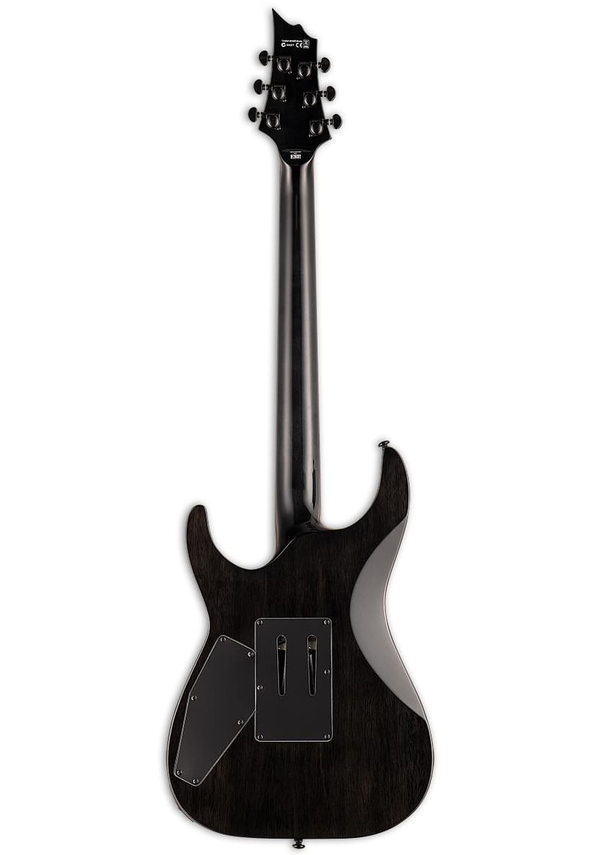 E-Gitarre, schwarzer Korpus, Massivholzkorpus, doppelter Cutaway, sechs Saiten