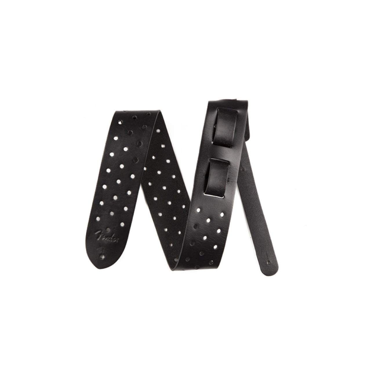 2.5" Leather Punched Holes BLK - Gitarrengurt