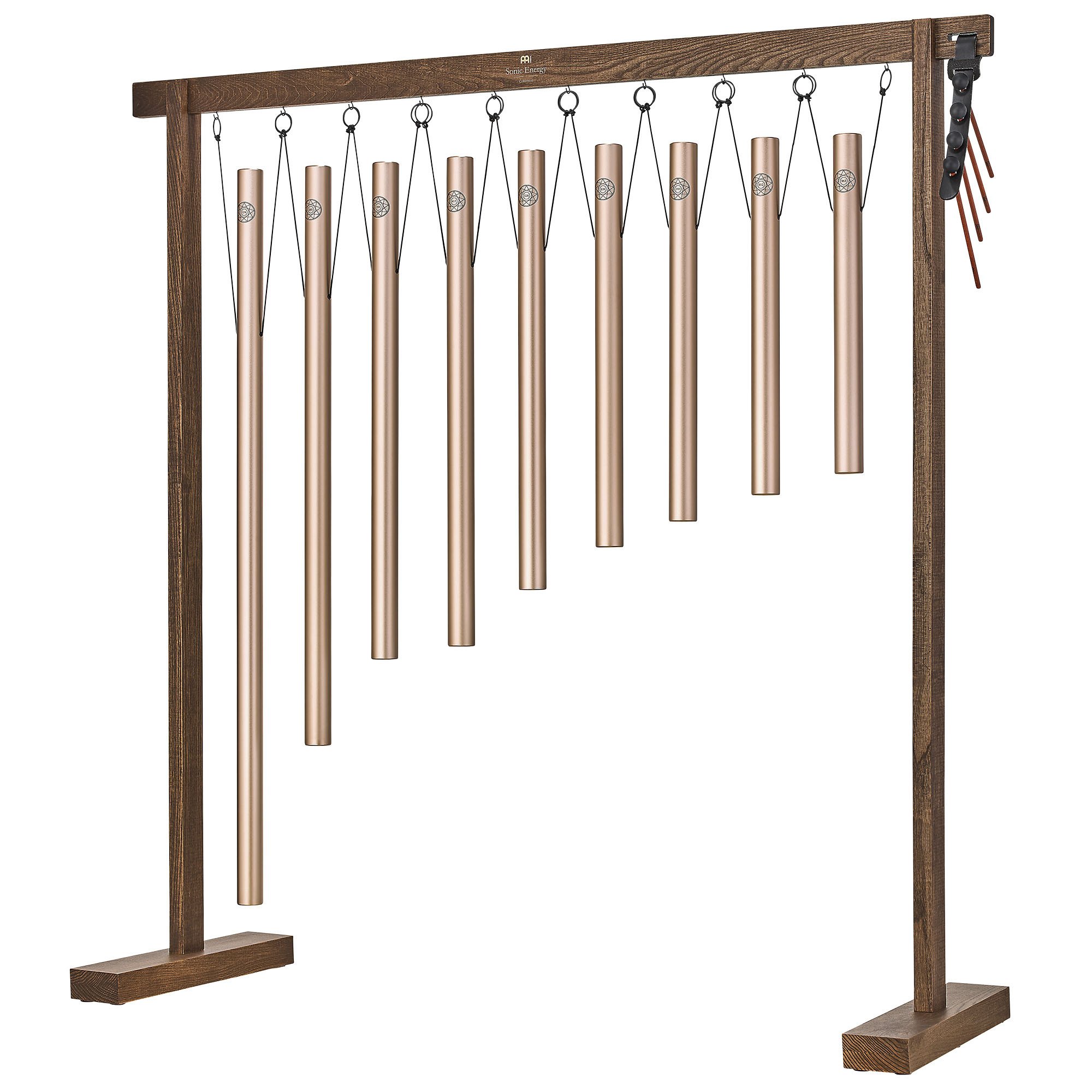 Sound Bath Tube Chime Solfeggio Set, Champagnergold 9 teilig