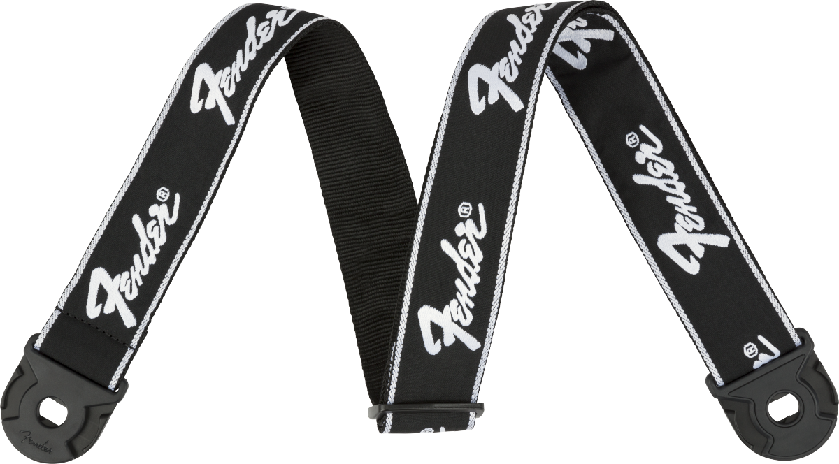 Quick Grip Locking End Strap, Black with White Running Logo, 2"