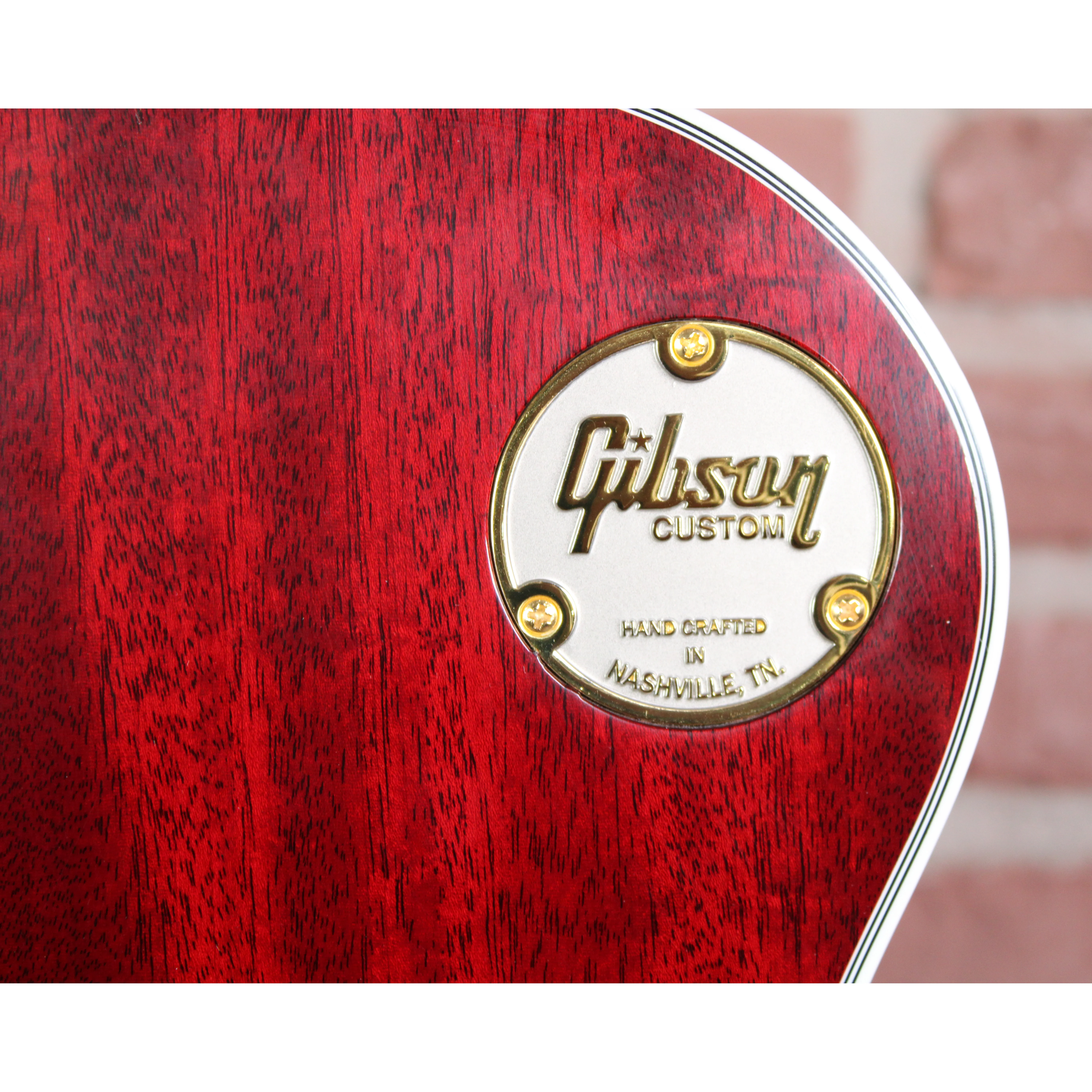 Gibson Les Paul Custom Heritage Cherry Sunburst Hinteransicht mit Logo