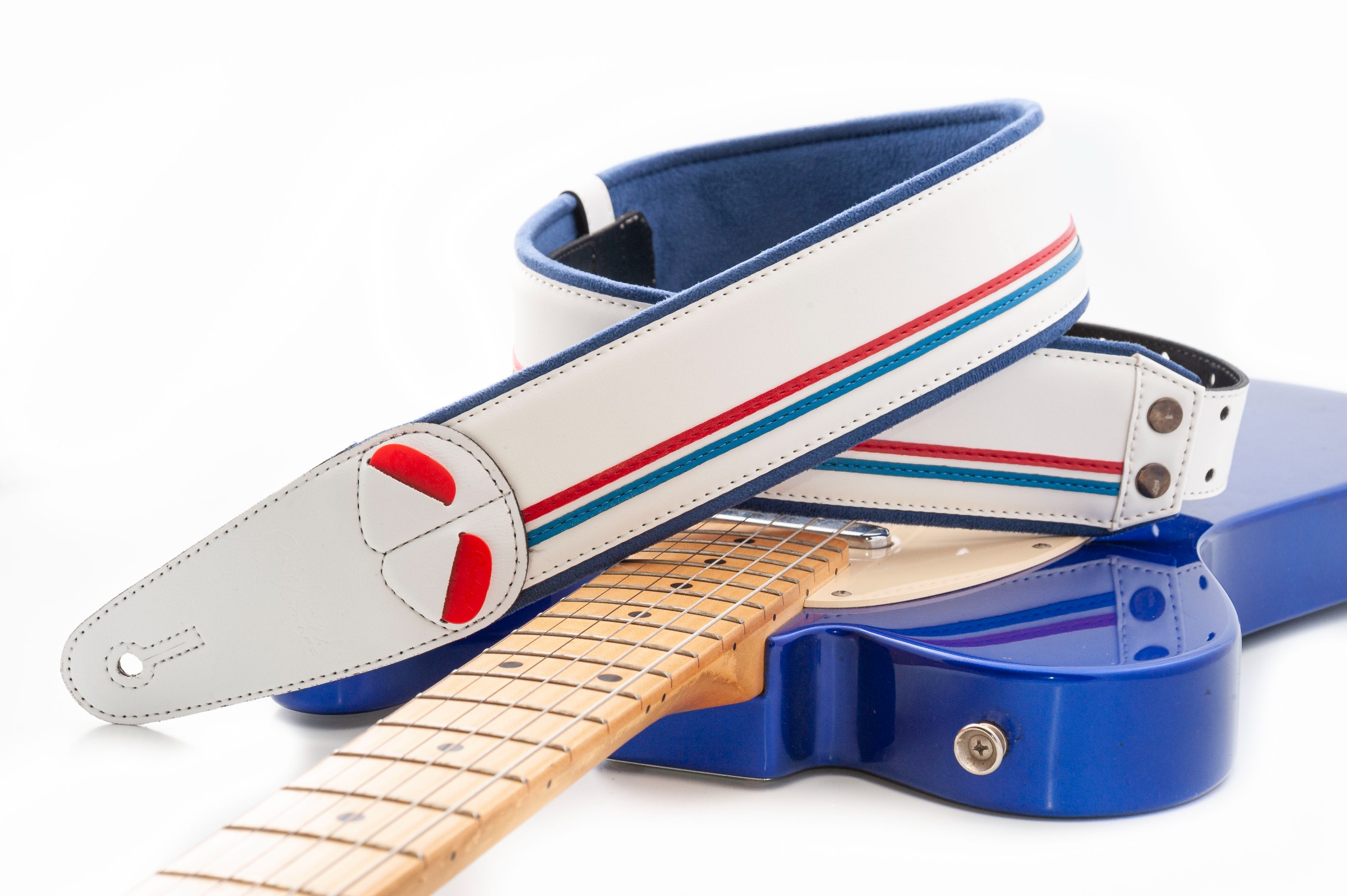 Race-60 White Guitar Strap 