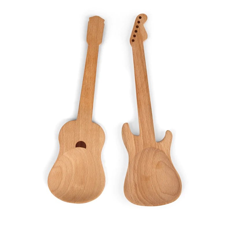 Beech Wood + Rockin Guitar Salad Servers