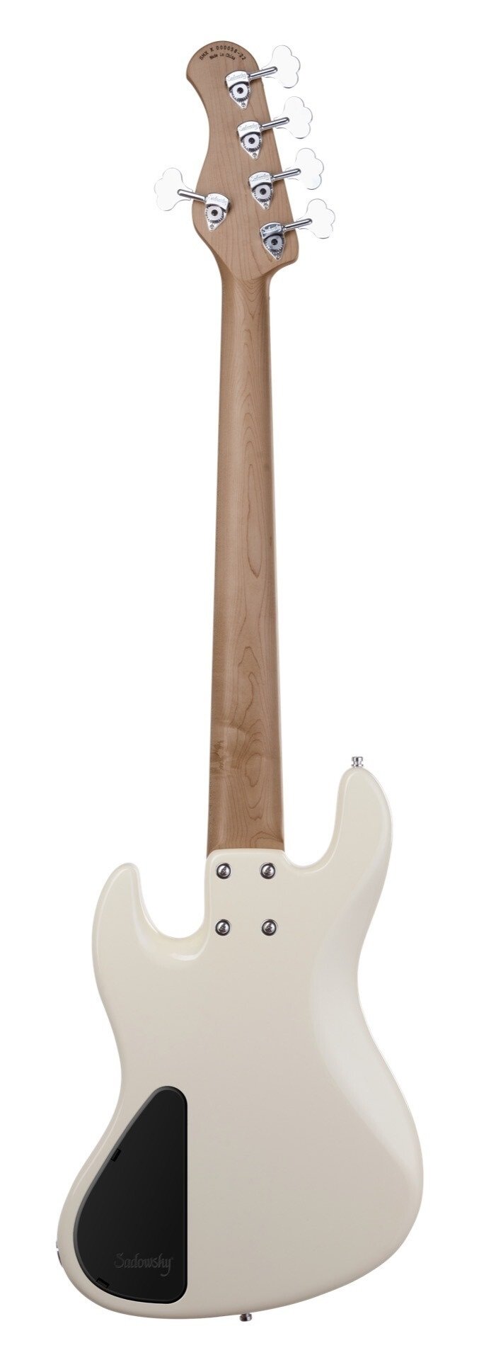 MetroExpress 21-Fret Vintage J/J Bass, Roasted Maple Fingerboard, 5-String - Solid Olympic White Hig