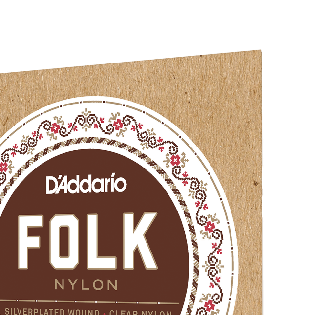 EJ32C Folk Nylon Guitar Strings, Ball End, Silver Wound/Clear Nylon Trebles