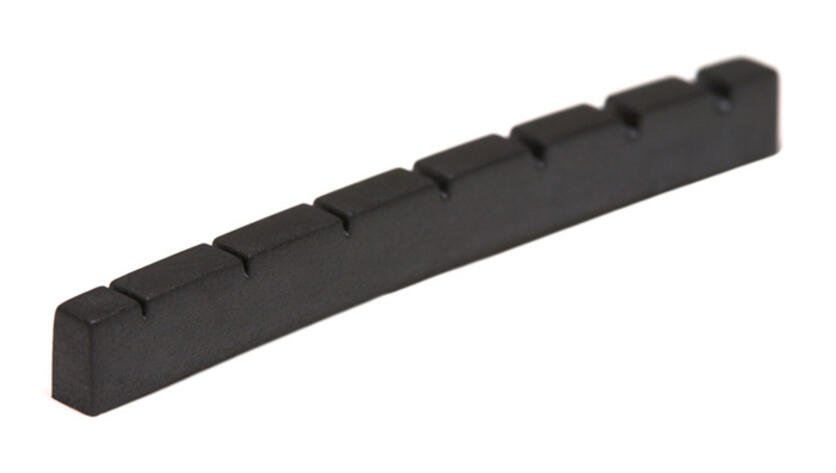 Black TUSQ XL PT-5700-00 - Slotted Guitar Nut, 7-String - Electric, F-Style, Curved