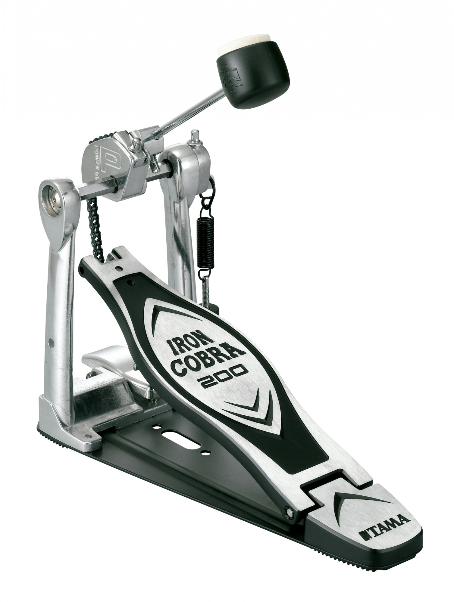Schlagzeugpedal, Bassdrum-Pedal, Einzelpedal, Metall, Silber-Schwarz, Schlagzeugpedal, Bassdrum-Pedal, Metall, Silber-Schwarz, Einzelpedal