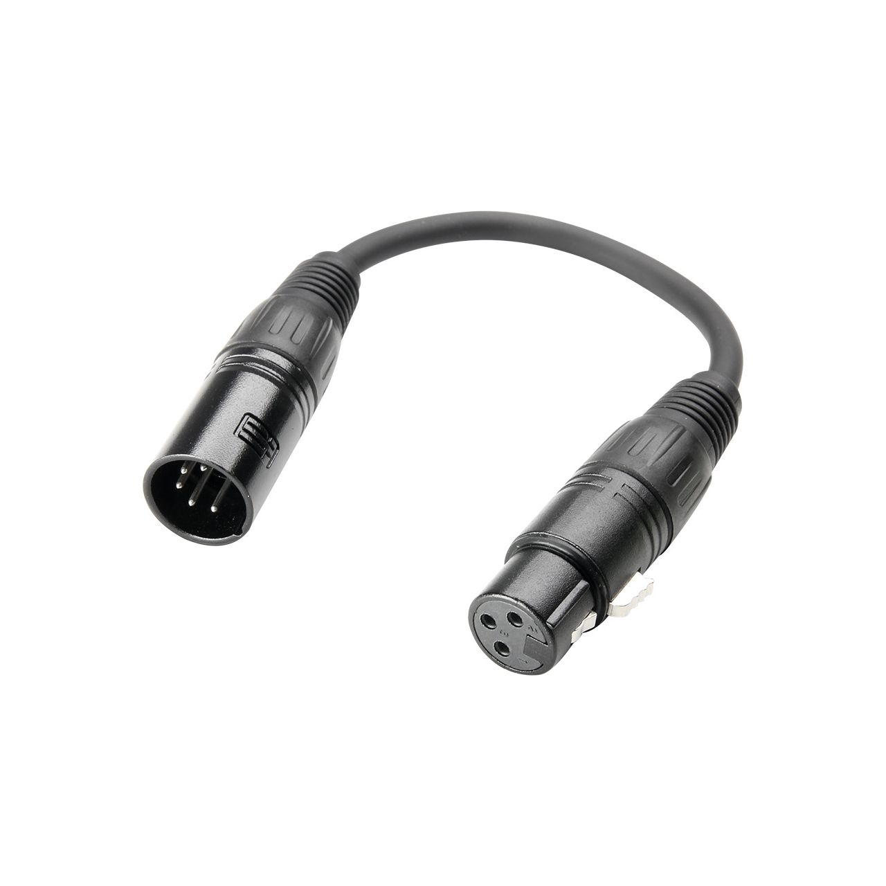 DMX Adapter XLR male 5 Pol auf XLR female 3 Pol 0,2 m