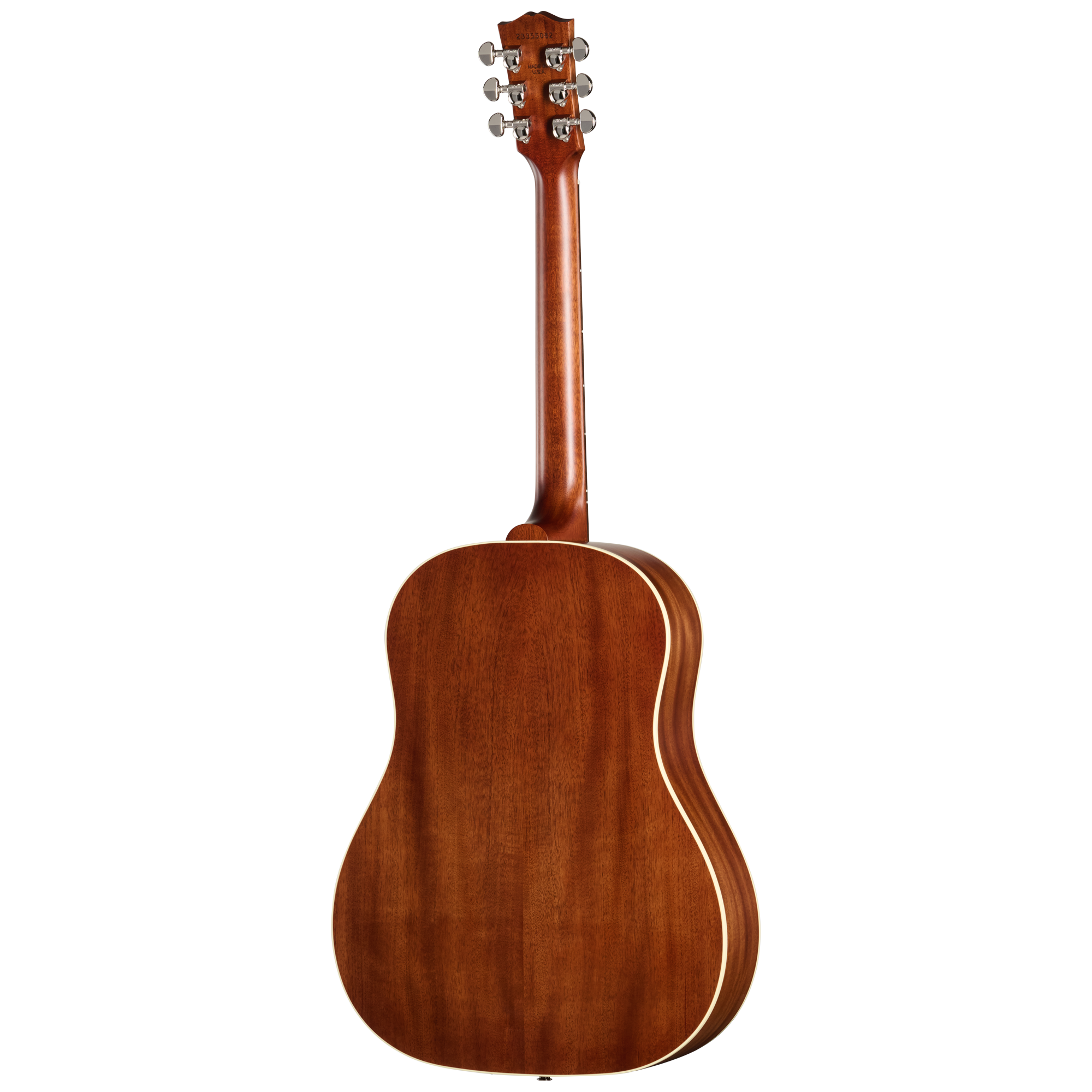 Akustikgitarre, Holzkorpus, braunes Finish, sechs Saiten, Mechaniken