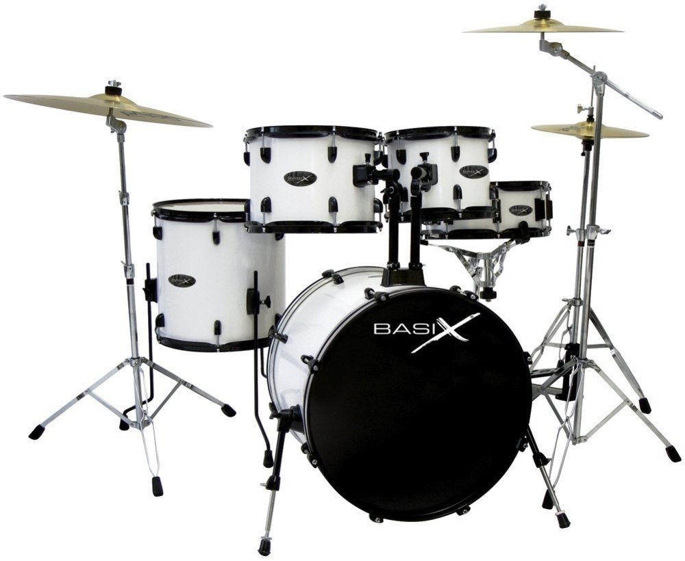 Drumset Classic 18" in Weiss, schwarze Hardware