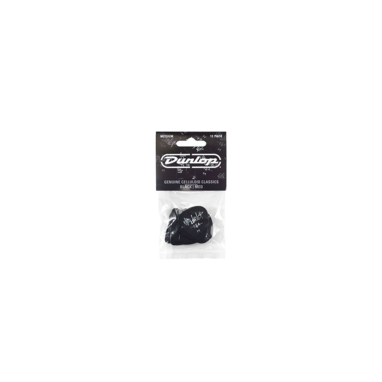 Genuine Celluloid Classic picks 12 Stück Black MEDIUM