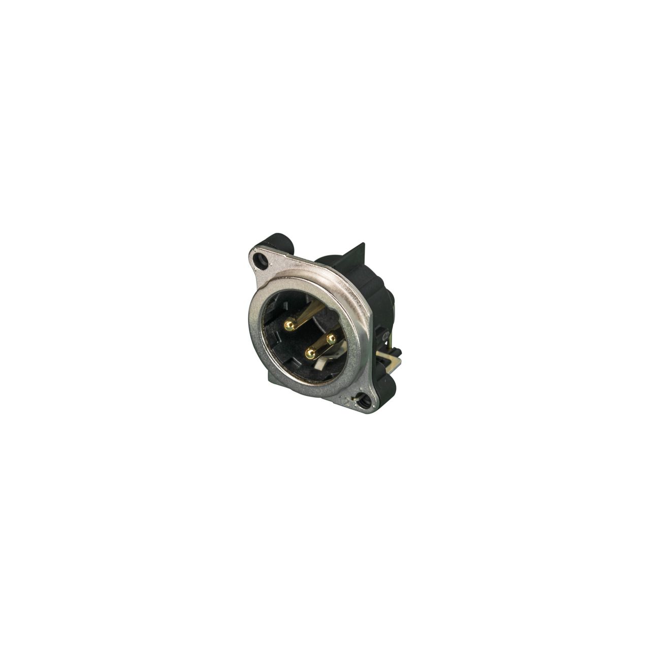 NC3MBH - XLR-Chassisstecker, Erdung: Separater Massekontakt mit dem Gehäuse des Gegensteckers und Fr