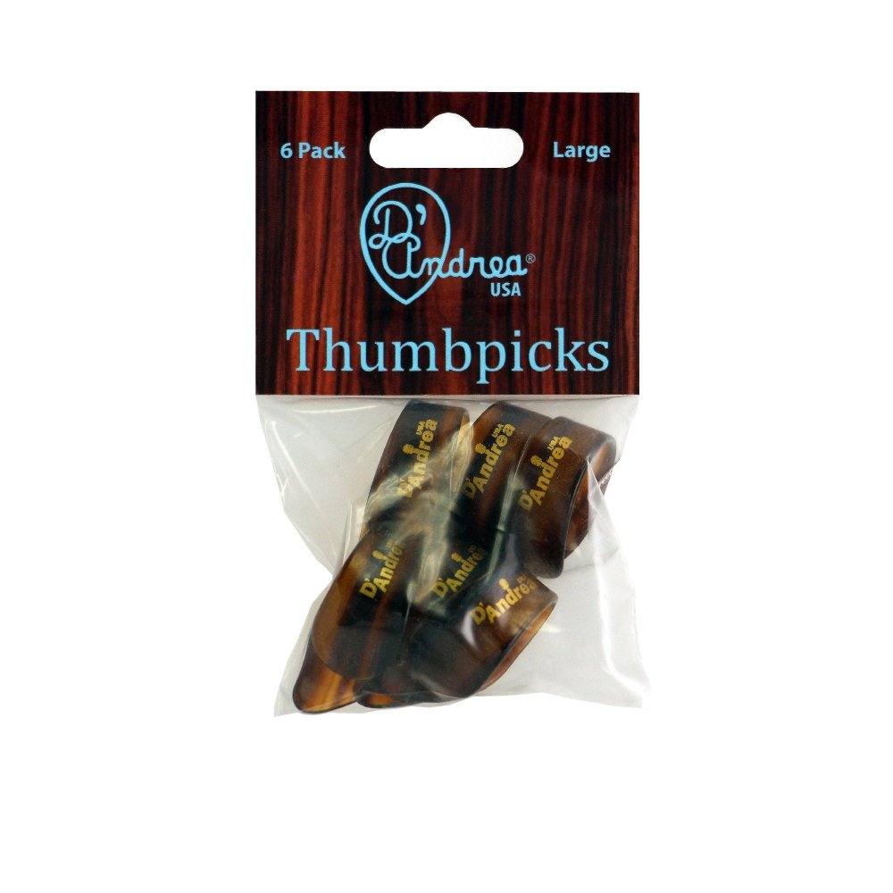 Thumb Picks (R6373 LG SHL), 6 pcs Pick Pack, Large, Shell