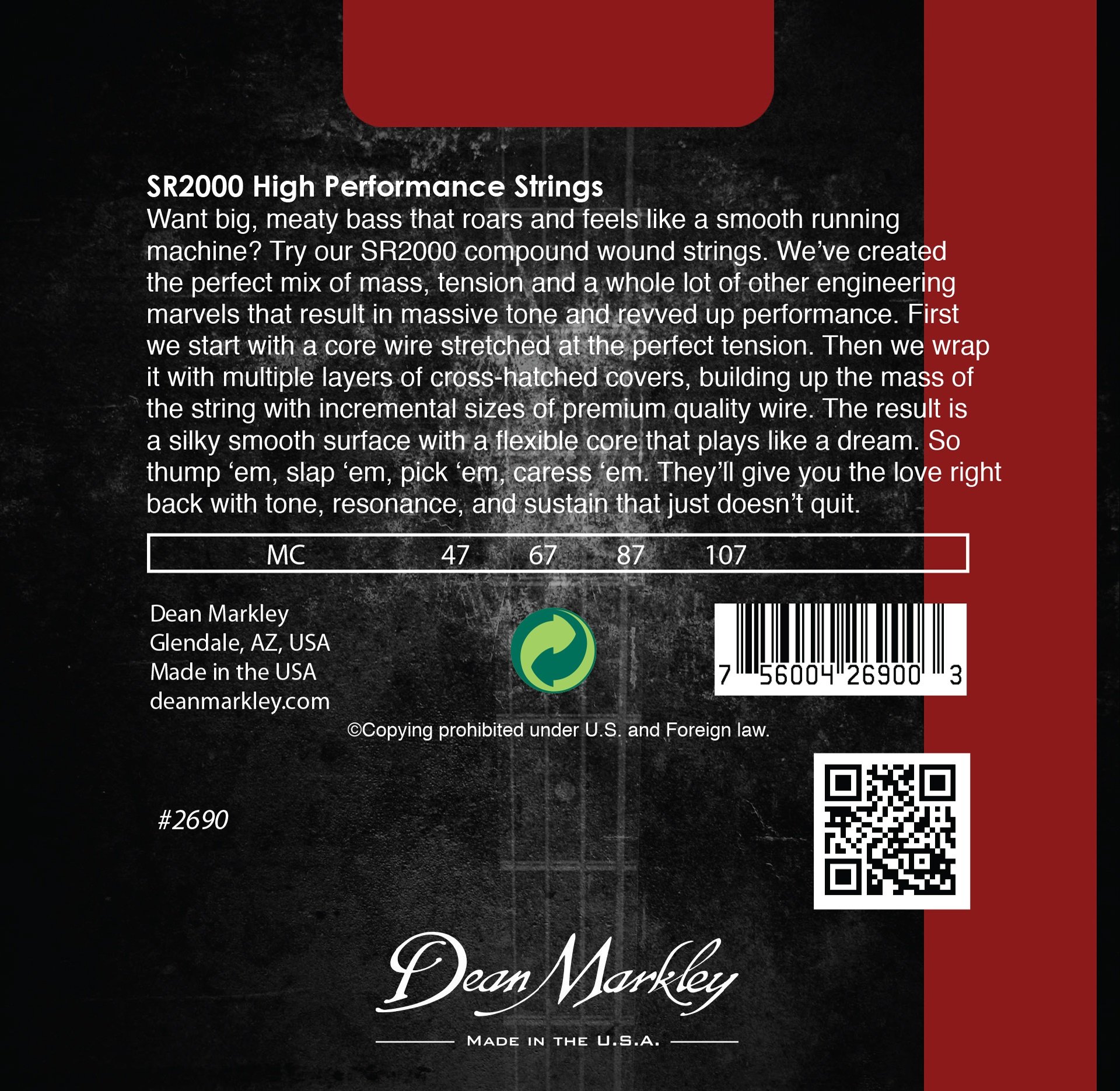 SR 2000 2690 Electric Bass String Set 047-107