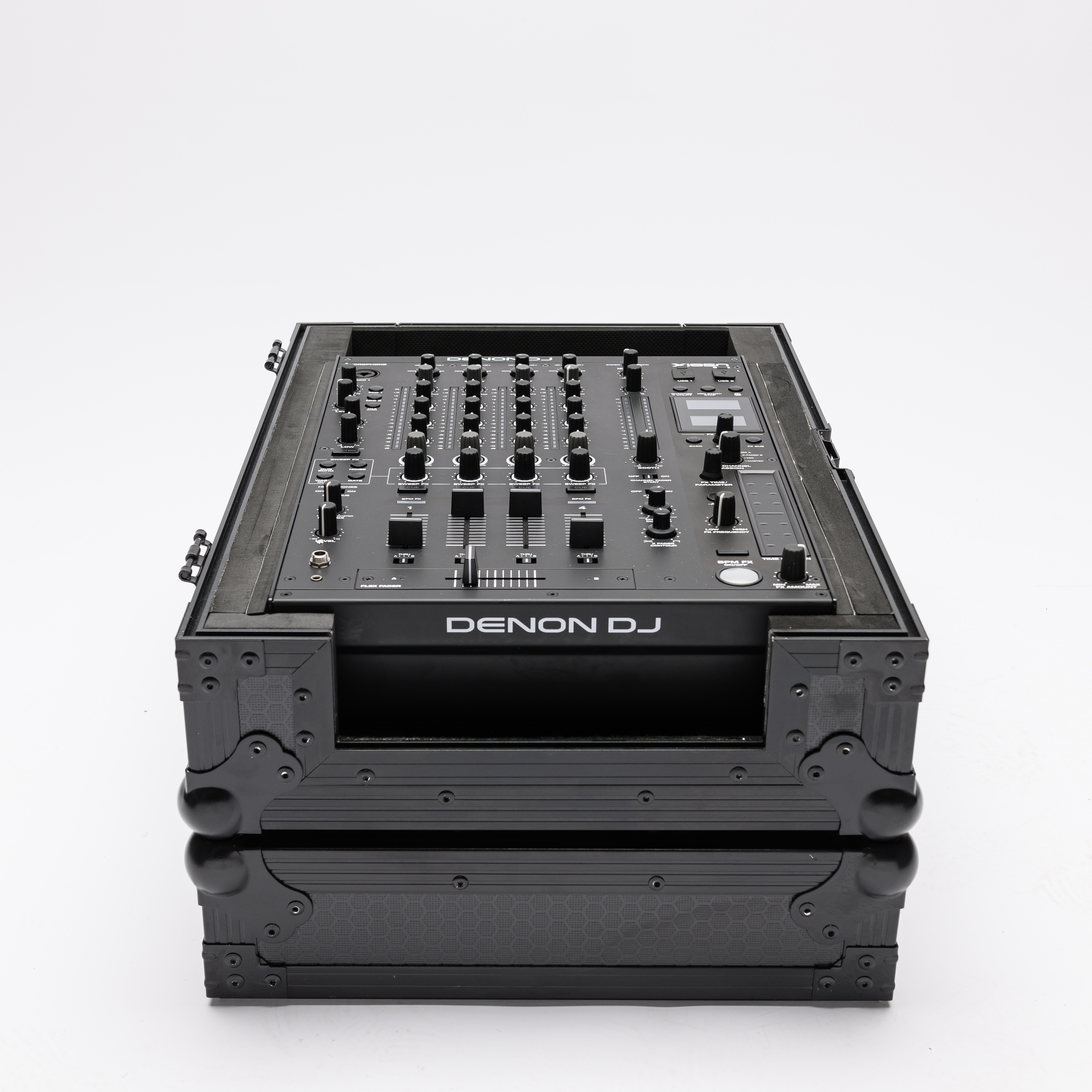 DJ-Mixer, Flightcase, Schwarz, Drehregler, Fader