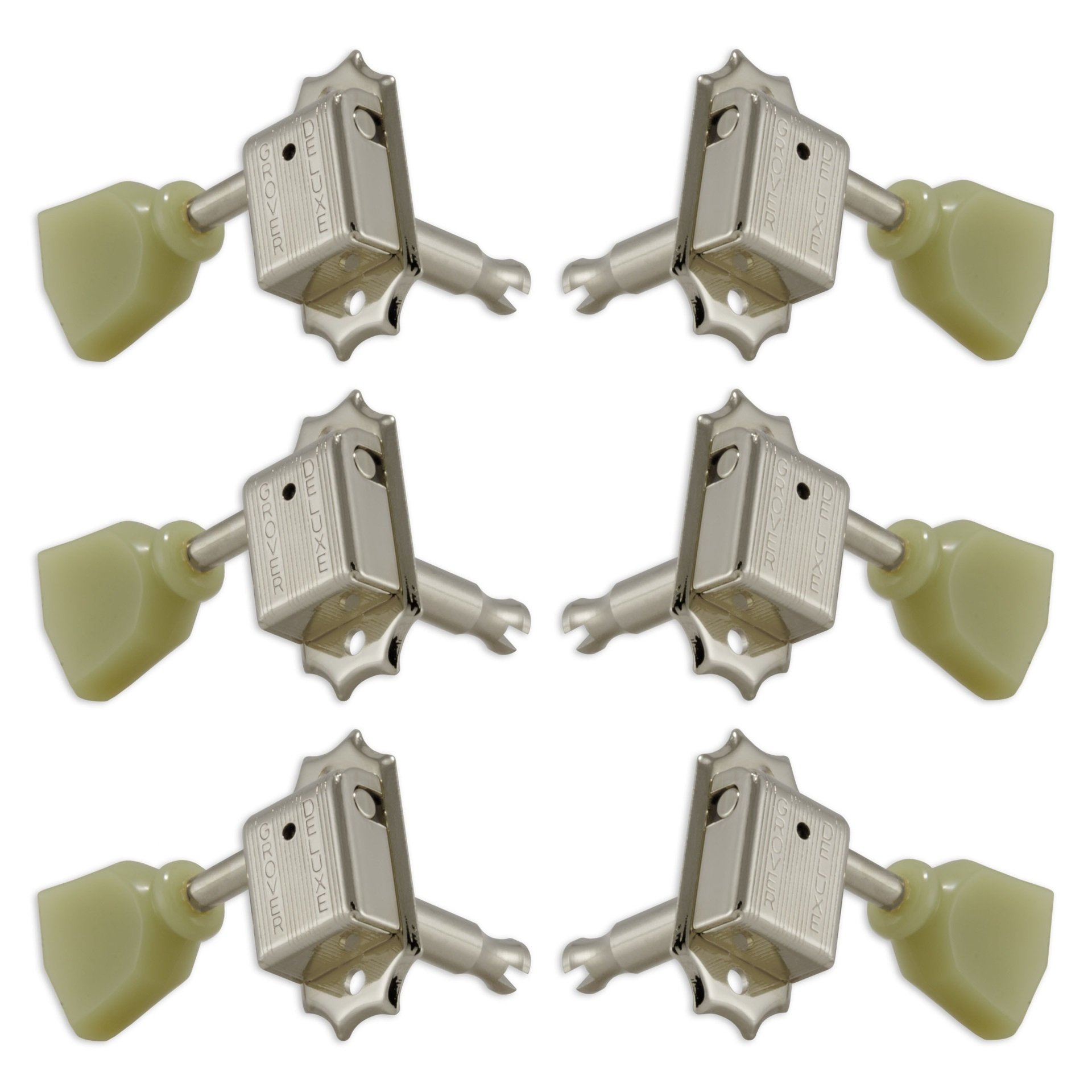 133CK Deluxe Guitar Machines with Keystone Button - Guitar Machine Heads, 3 + 3 - Chrome