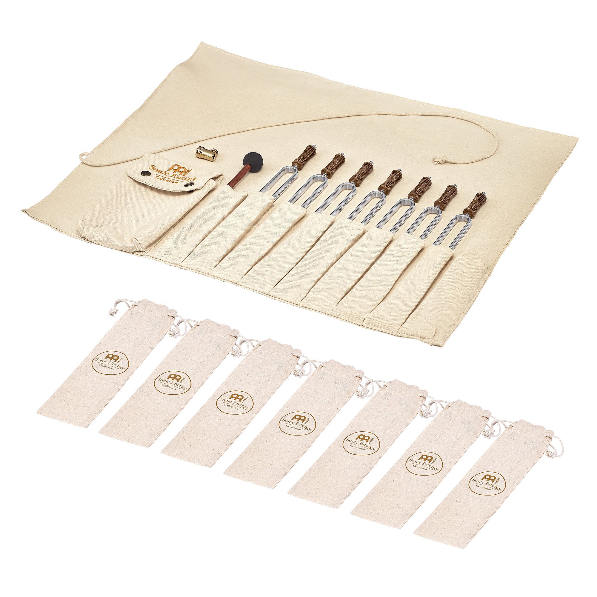 Tuning Fork Chakra Set, incl. Rollup Bag & Tuning Fork Vibration Foot