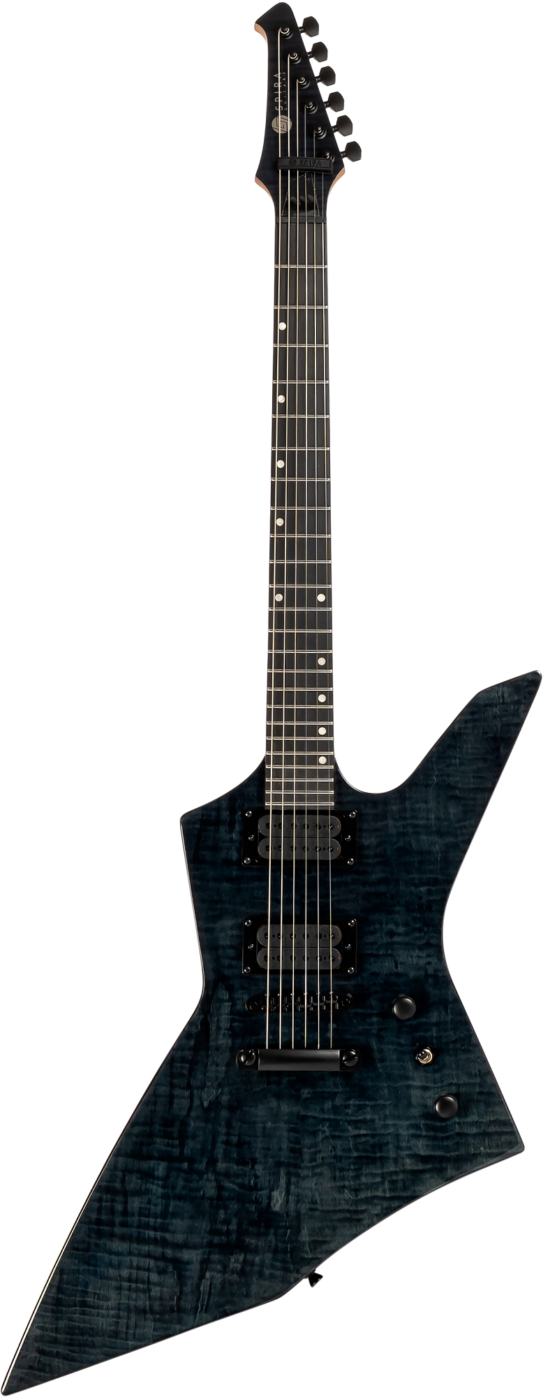 Spira X-500 E-Gitarre – aggressives Explorer-Design in Transparent Black