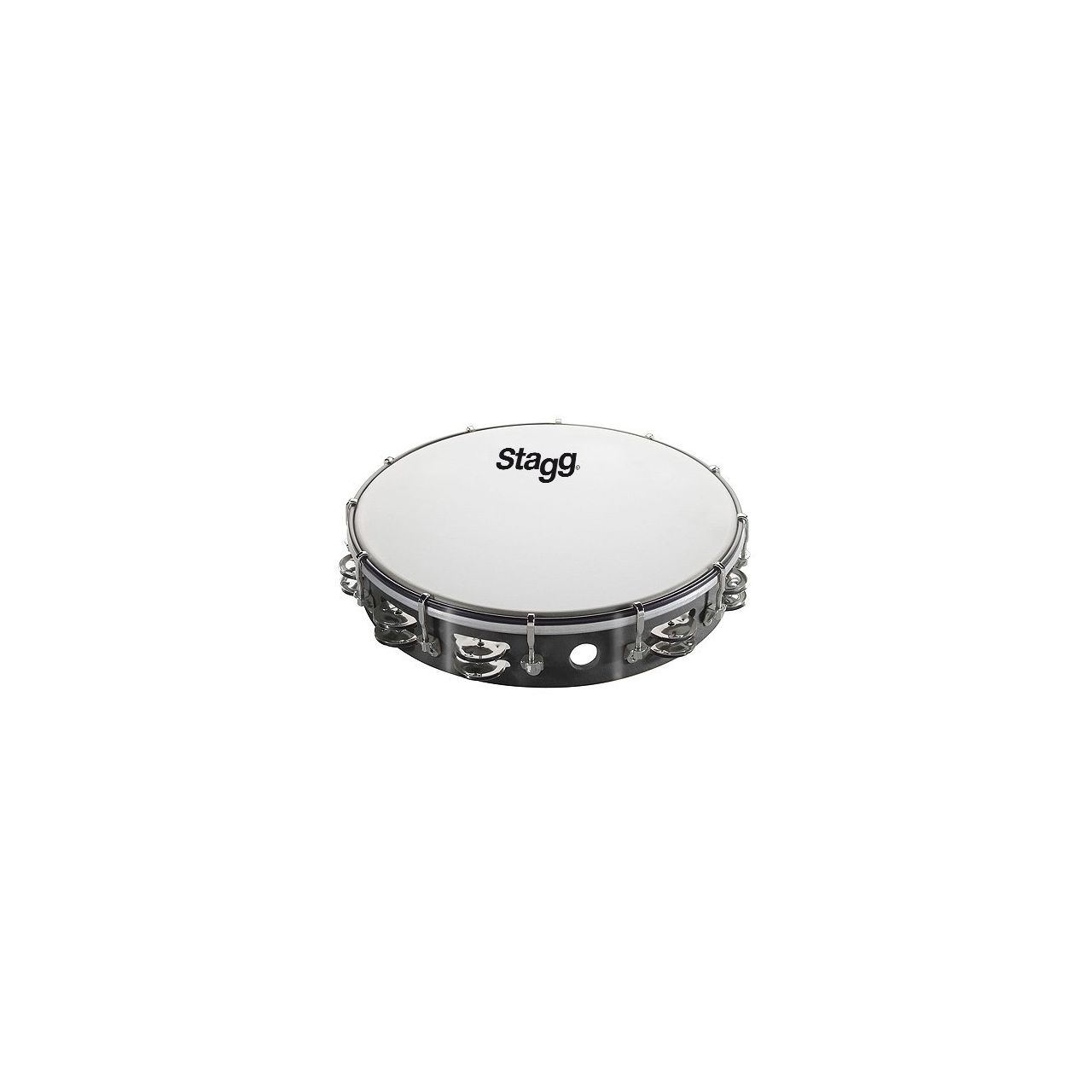 12''TAMBOURINE 2ROW JG/PLAST BK