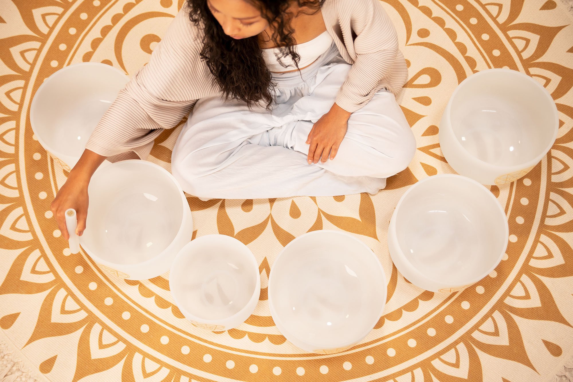 Solfeggio Kristallklangschalen Set 6 teilig