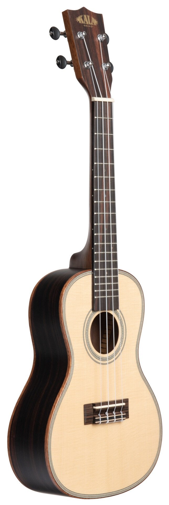 KA-SSEBY-C - Solid Spruce Top Ebony Concert Ukulele, with Bag (UB-C) 