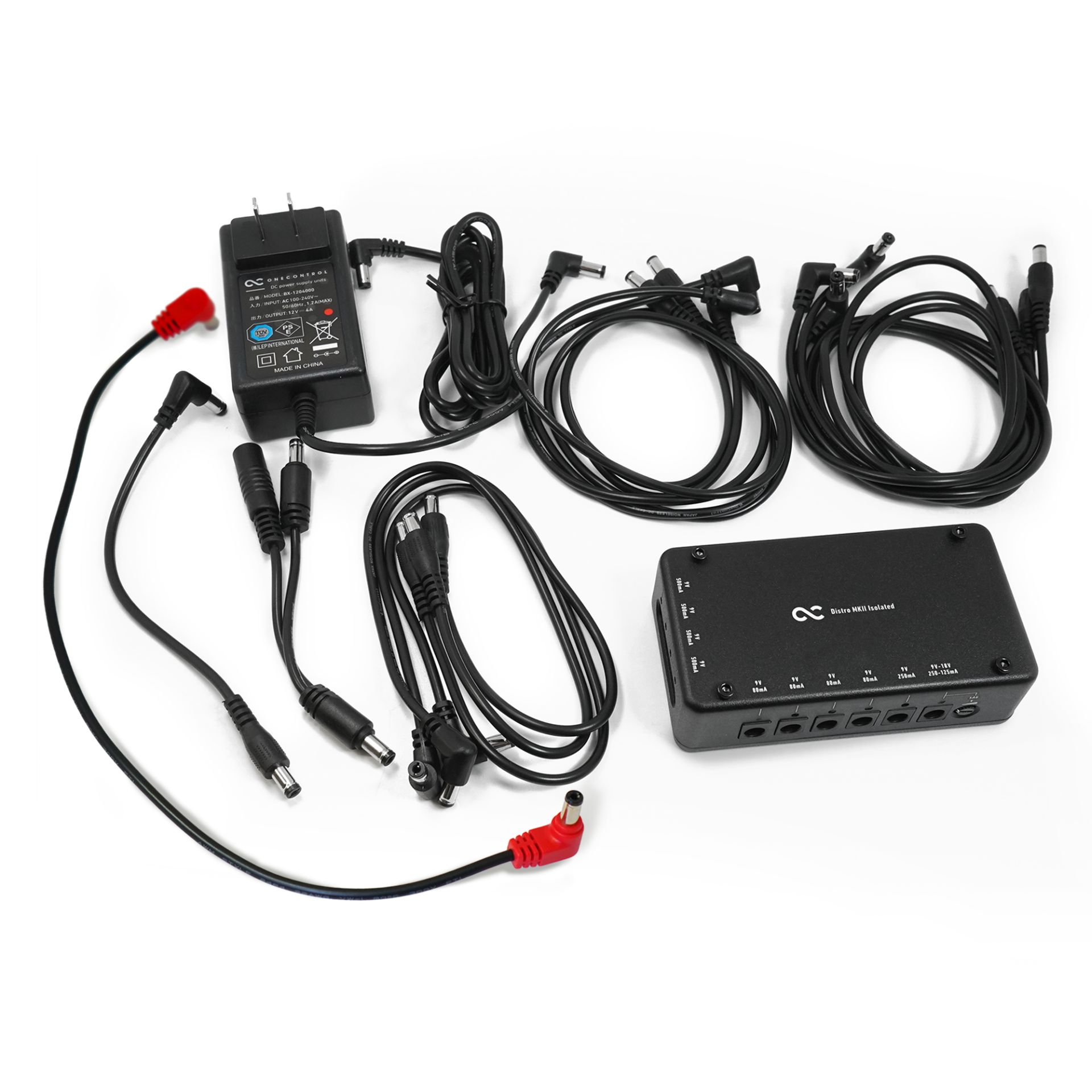 Gitarreneffekt-Netzteil, Mehrfachausgang, Netzadapter, Anschlusskabel, Schwarz