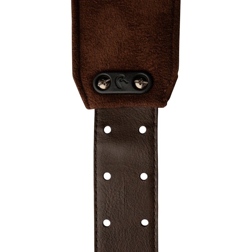2.4" Padded Guitar Strap w/RAS, Custom Leather (Faux) Birds, Brown