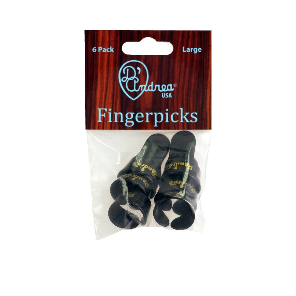 Finger Picks (R6374 LG BLK), 6 pcs Pick Pack, Large, Black