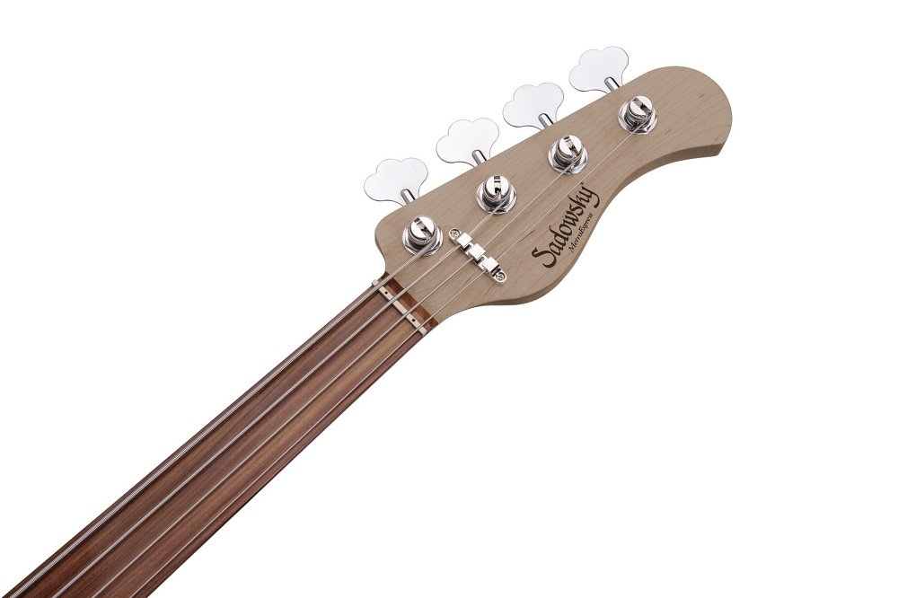 MetroExpress 21-Fret Hybrid P/J Bass, Morado Fingerboard, Fretless, 4-String - Solid Black High Poli