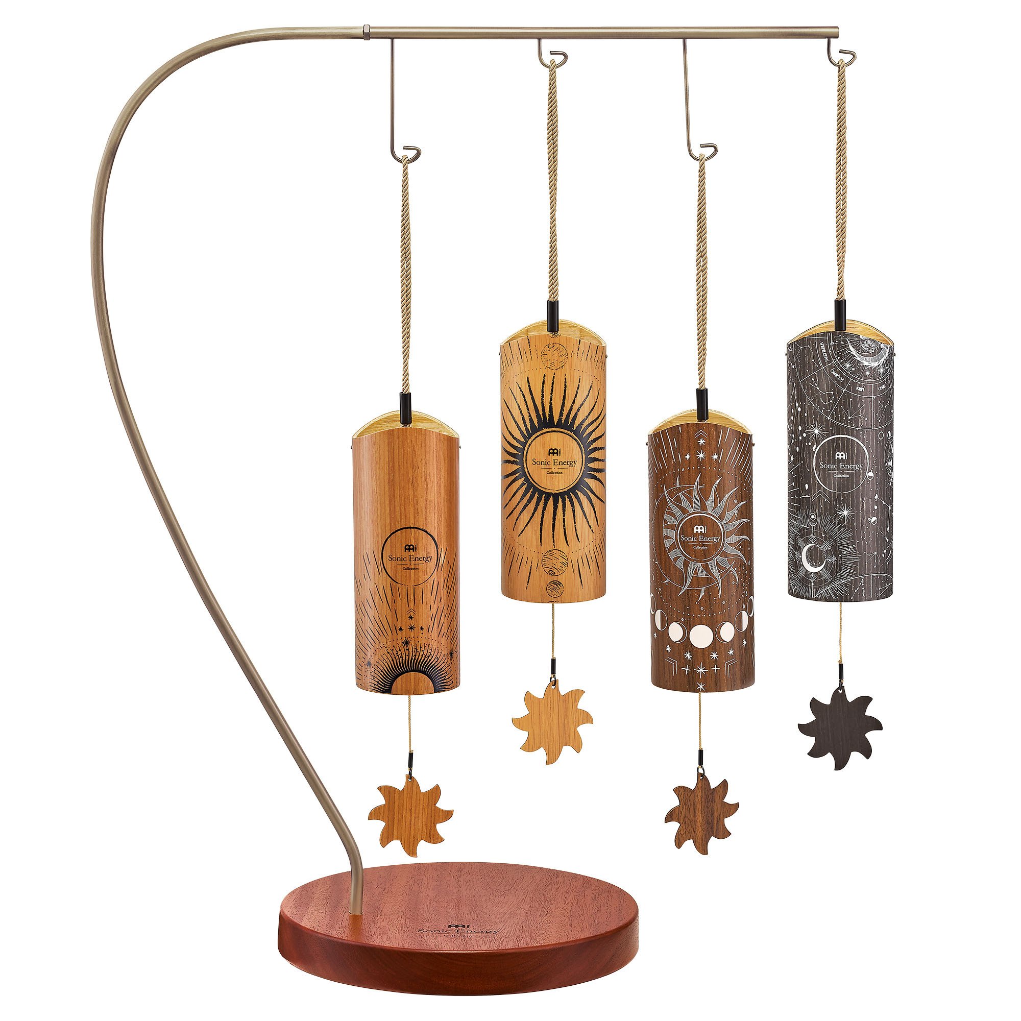 4-teiliges Cosmic Bamboo Chime Set, inkl. Ständer