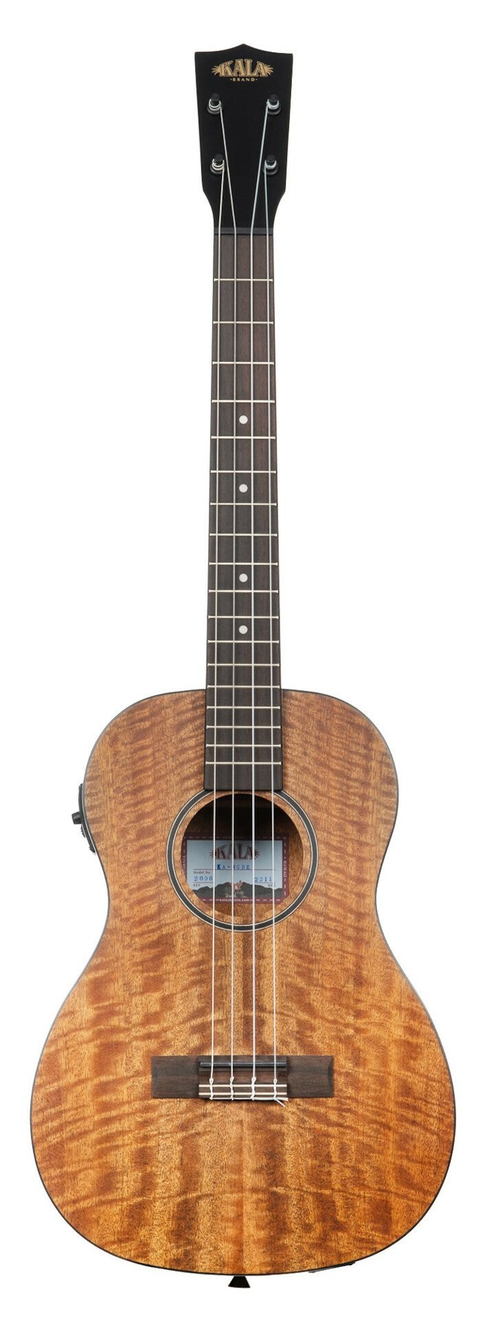 KA-CM-BE Baritone Ukulele Curly Mango with EQ and Bag