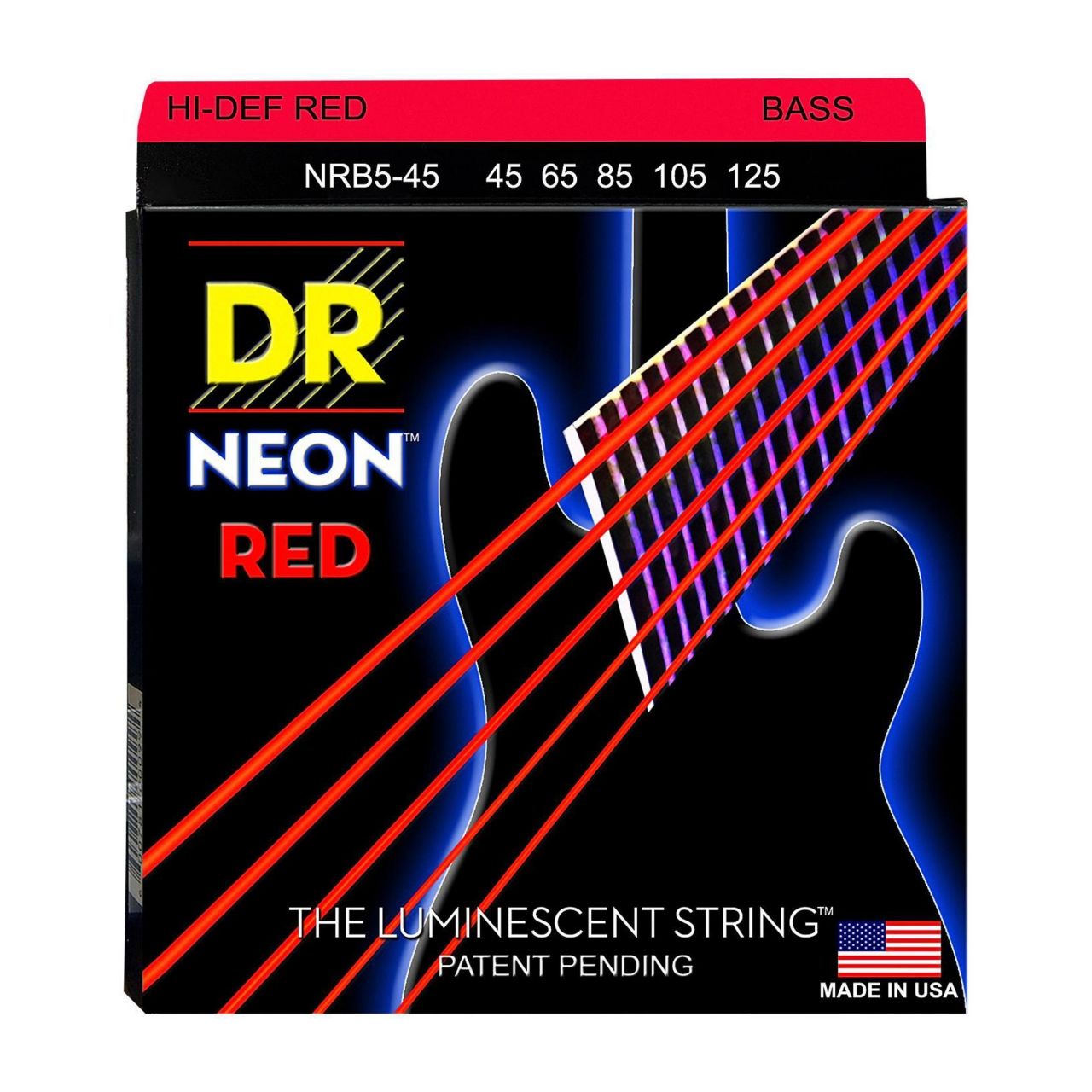 Hi-Def Neon Bass-Saitensatz Red 045-125