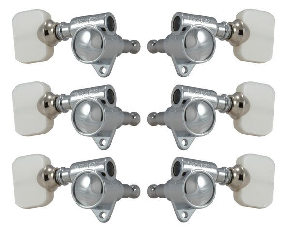 103C Original 'Milk Bottle' Style Rotomatics with Pearloid Button - Guitar Machine Heads, 3 + 3 - Ch