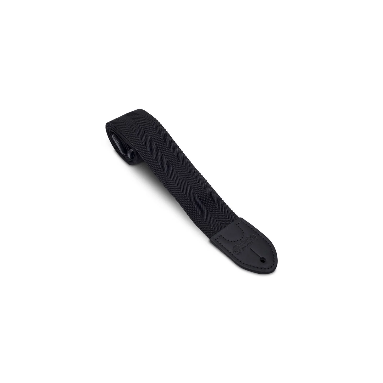 Nylon Strap with Leather Ends Black