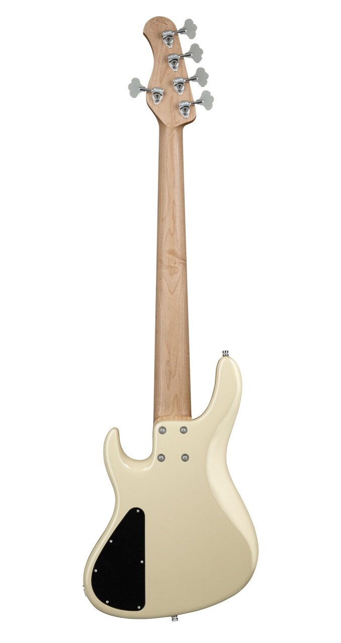 MetroLine 24-Fret Vintage J/J Bass, Swamp Ash Body, 5-String - Solid Olympic White High Polish