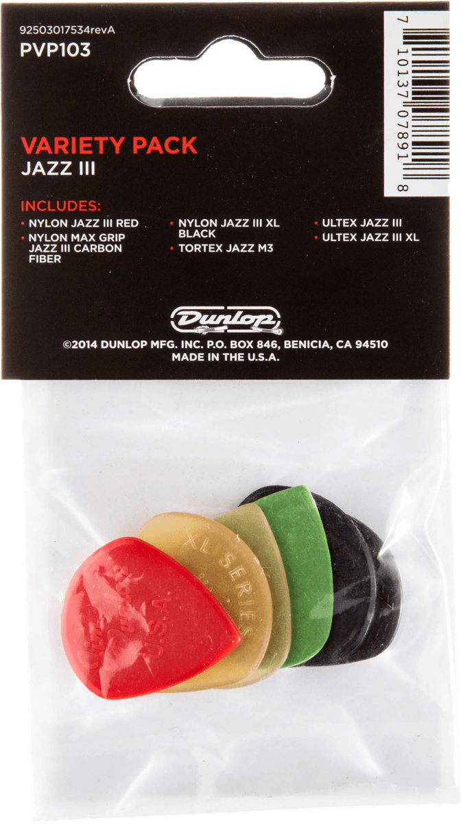 Jazz III Pick Variety Pack - 6er Pack
