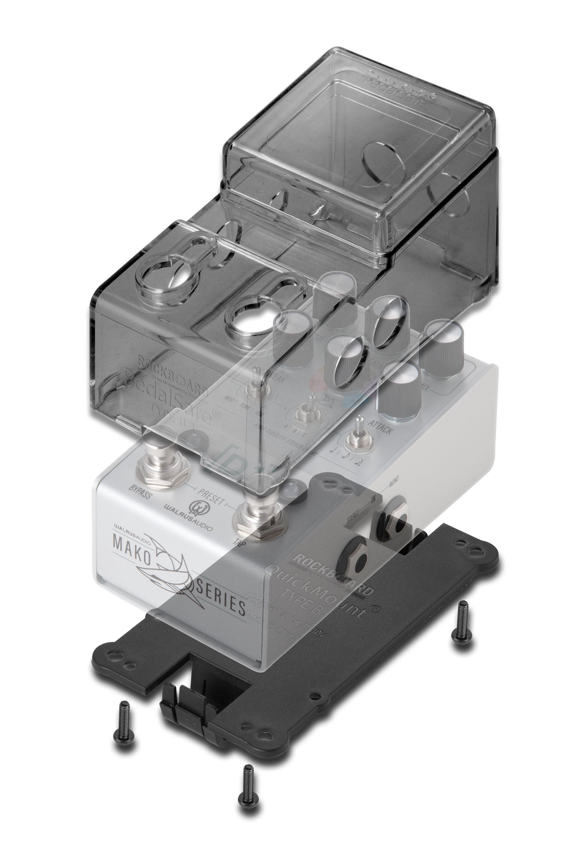 PedalSafe Type B3 - Protective Cover and Rockboard Mounting Plate for WALRUS MAKKO D1 pedals