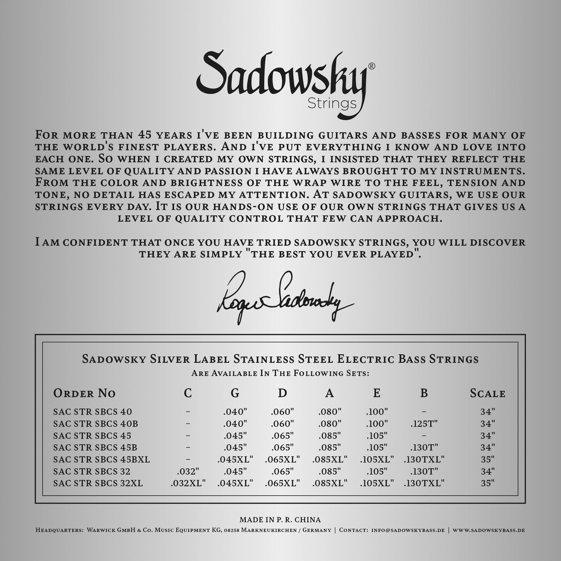 Silver Label Bass String Taperwound 5 045-130