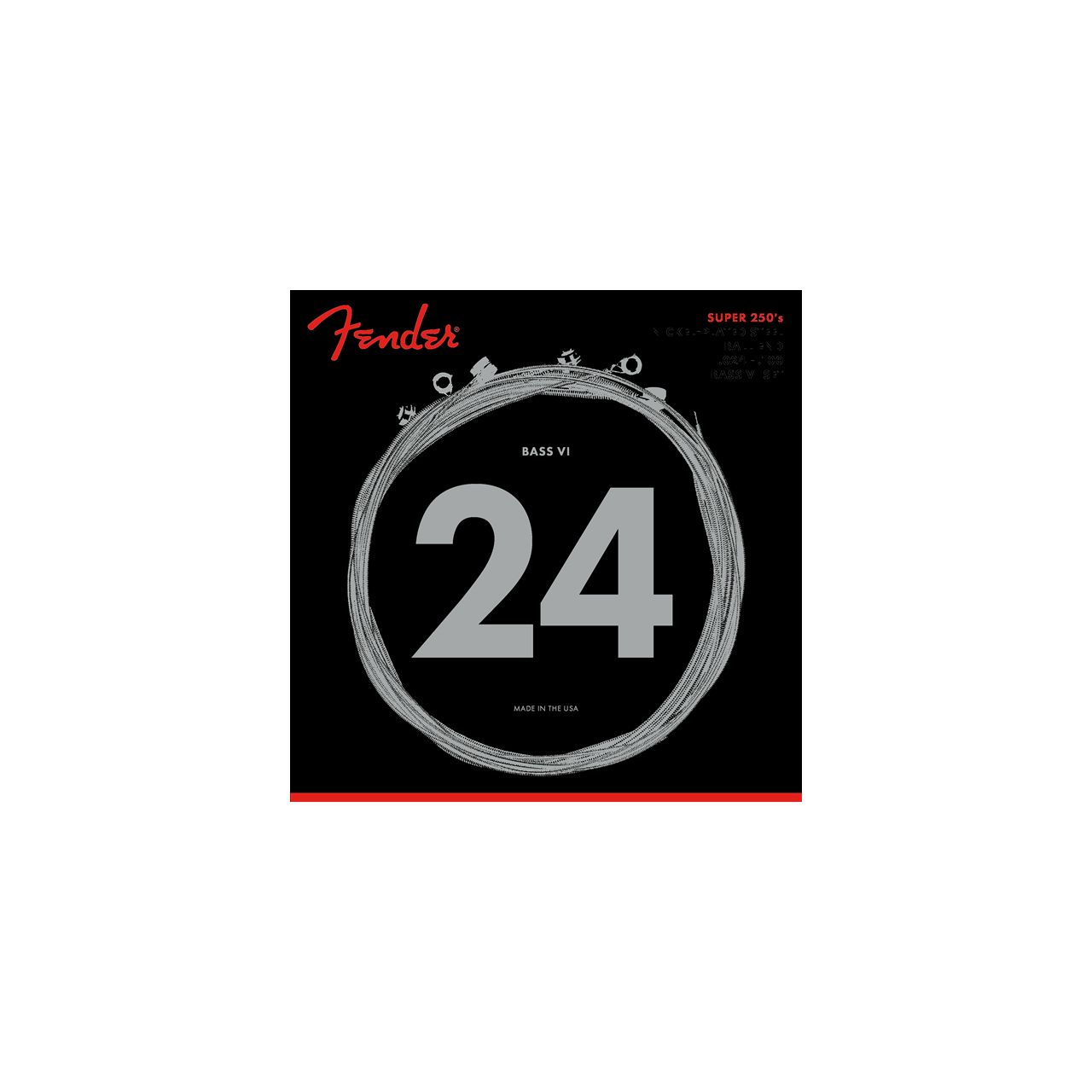 Super 250 Guitar Strings, Nickel Plated Steel, Ball End, 250B6 BASS VI Gauges .024-.100