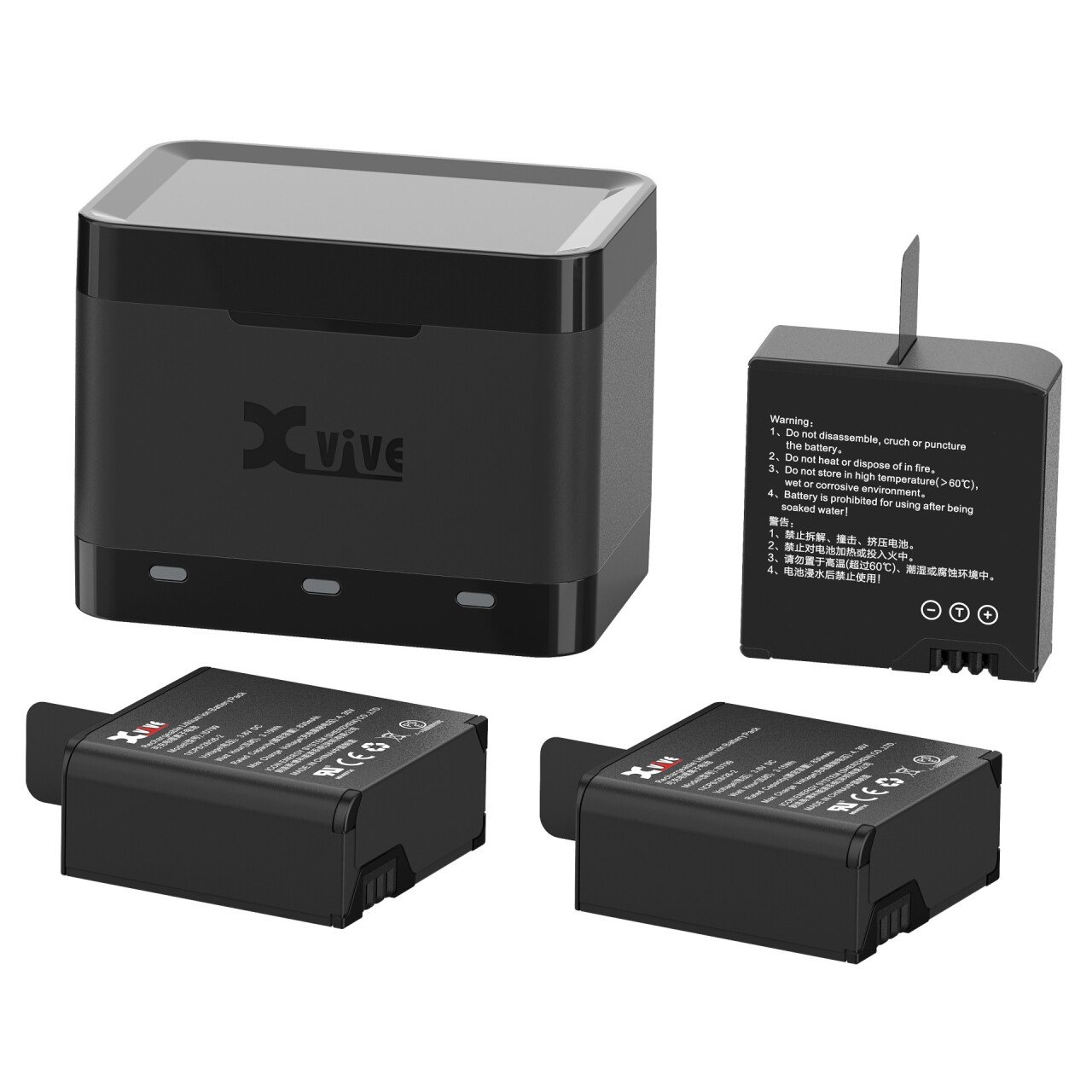 U5C Battery Charger Case with 3x Rechargeable Li-Ion Batteries