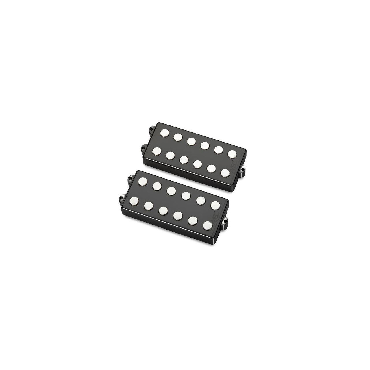 Passive MM-Style Bass Pickup Set, Metal Cover, 6-String - Black Chrome 