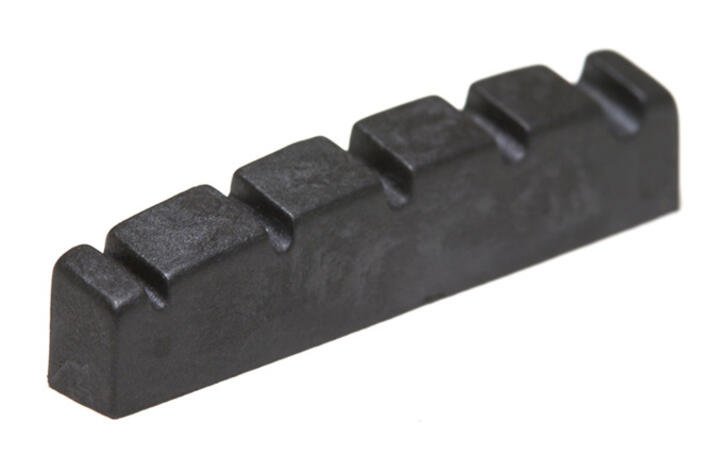 PT-1412-00 Black TUSQ XL Slotted Bass Nut, 5-String (1/4" Thick) - Electric, Flat