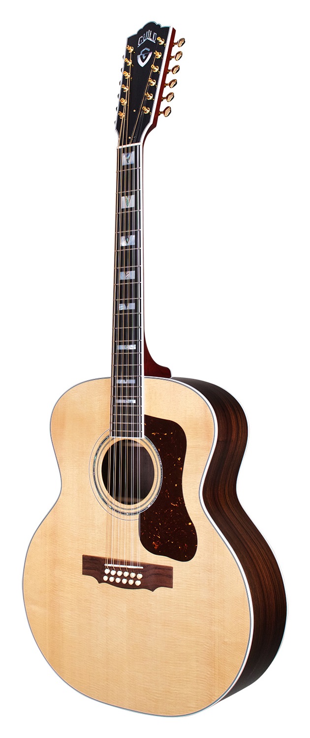 Akustikgitarre, Zwölfsaitige Gitarre, Fichtendecke, Dunkle Zargen, Tropfenförmiges Schlagbrett