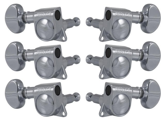 305C Mid-Size Rotomatics with Round Button - Guitar Machine Heads, 3 + 3 - Chrome